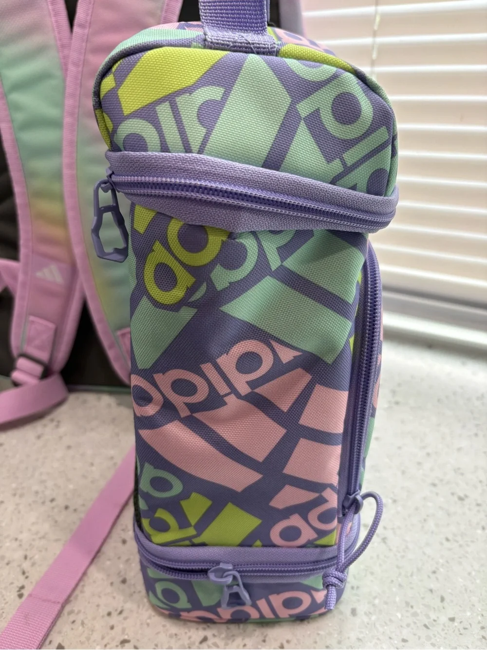NEW Adidas Kids Tie-Dye Backpack and Lunch Bag Set - Pastel Multi